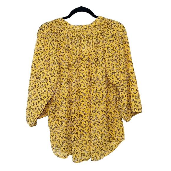Mason & Belle Yellow Floral Embroidered Boho Blouse - Picture 2 of 7